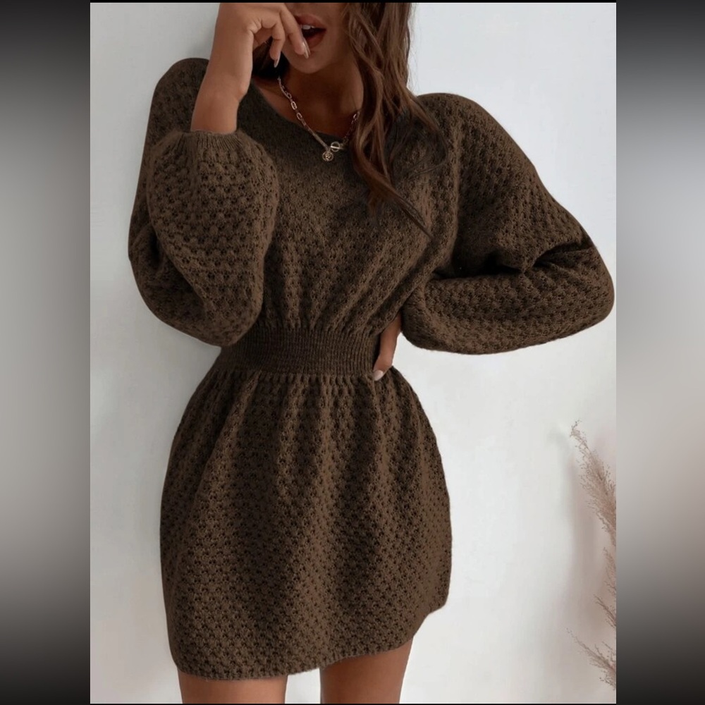 Chocolate Brown Corset Sweater